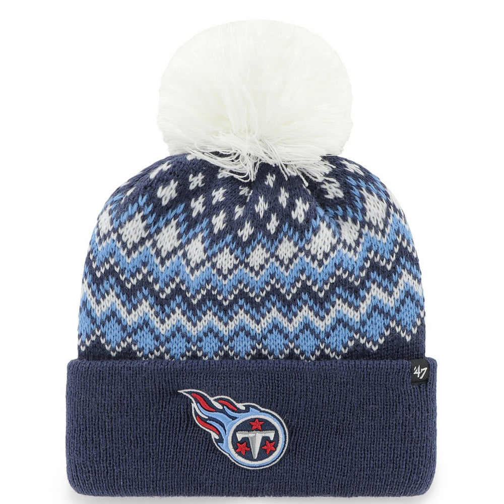 Tennessee Titans '47 Women's Elsa Cuffed Knit Hat with Pom - Navy - 47 brand