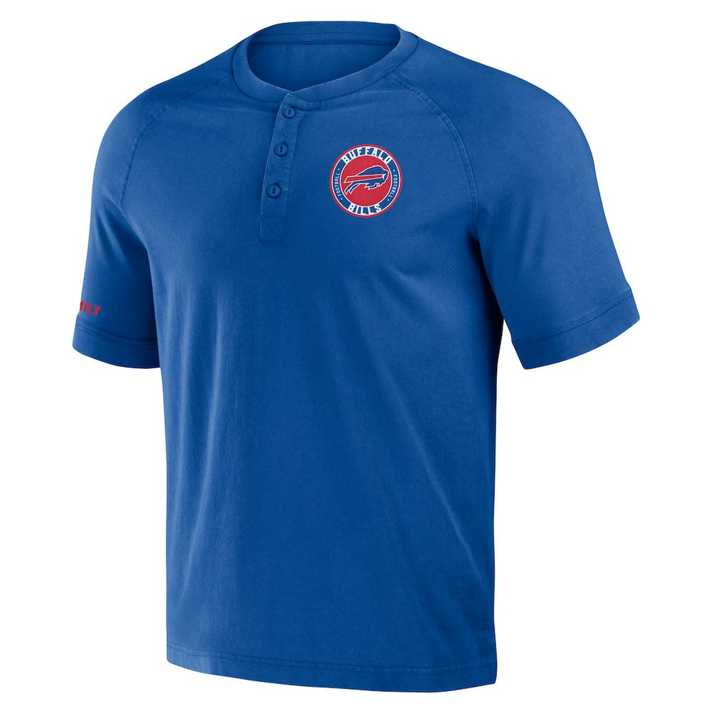 Buffalo Bills NFL x Darius Rucker Collection Washed Raglan Henley T-Shirt - Royal - Fanatics