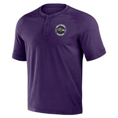 Baltimore Ravens NFL x Darius Rucker Collection Washed Raglan Henley T-Shirt - Purple - Fanatics