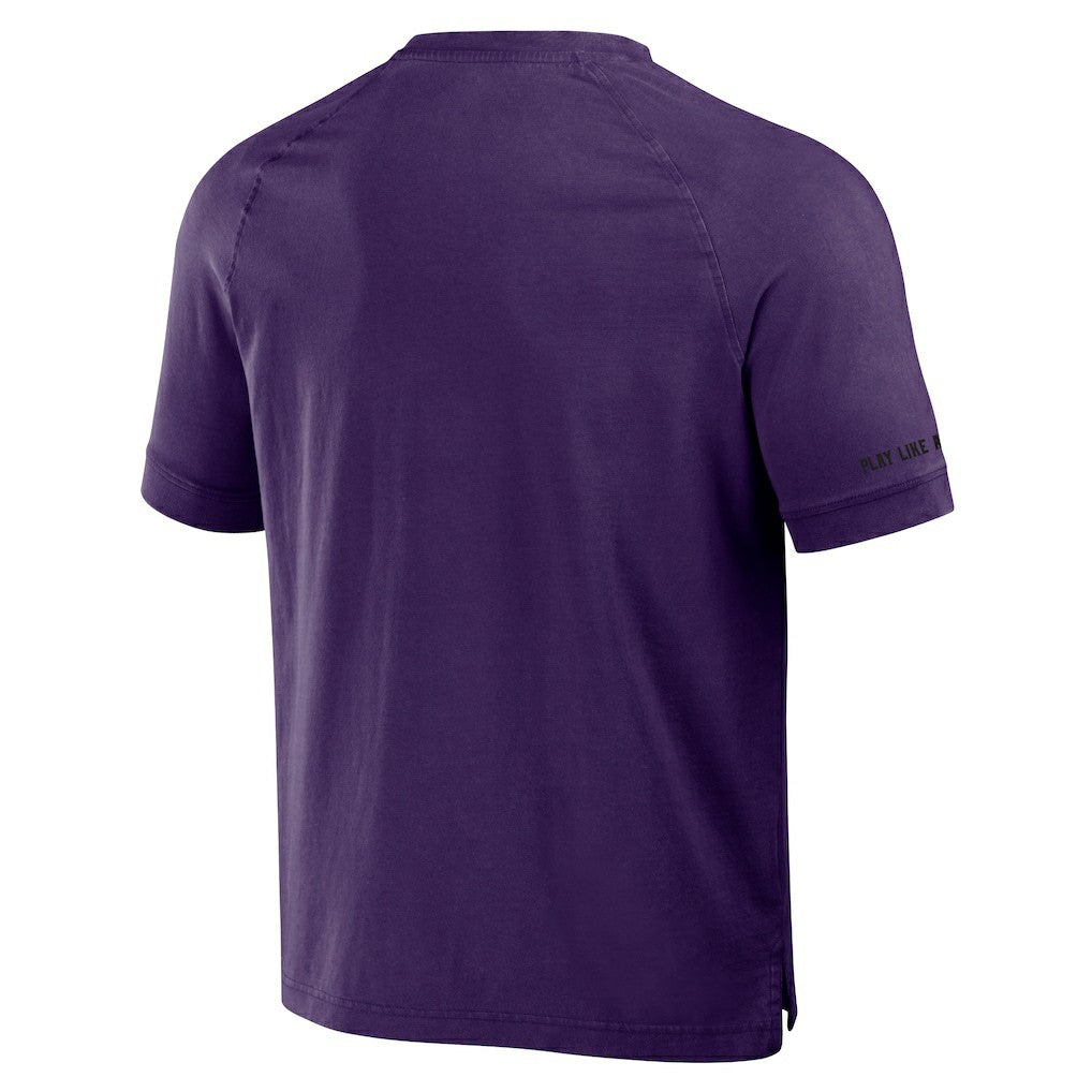 Baltimore Ravens NFL x Darius Rucker Collection Washed Raglan Henley T-Shirt - Purple - Fanatics