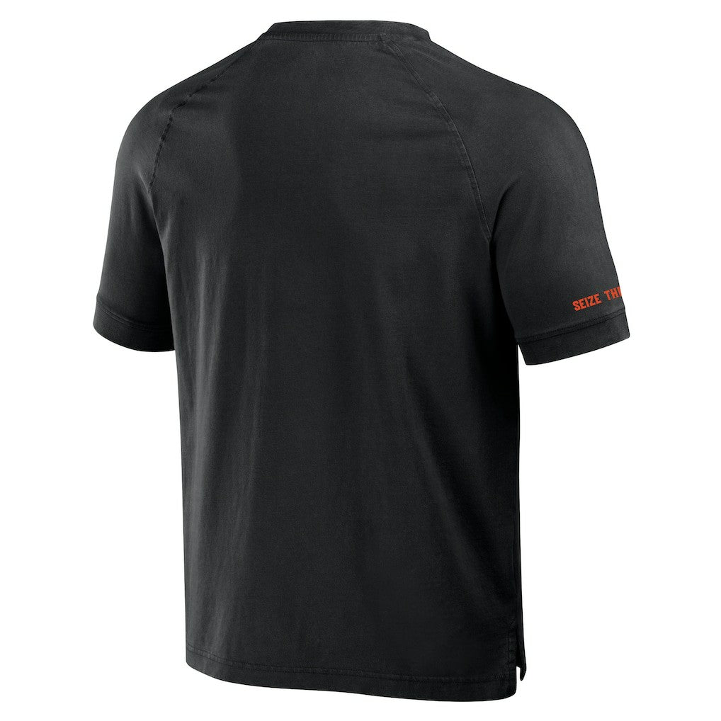 Cincinnati Bengals NFL x Darius Rucker Collection Washed Raglan Henley T-Shirt - Black - Fanatics
