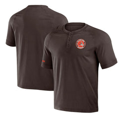 Cleveland Browns NFL x Darius Rucker Collection Washed Raglan Henley T-Shirt - Brown - Fanatics