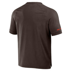 Cleveland Browns NFL x Darius Rucker Collection Washed Raglan Henley T-Shirt - Brown - Fanatics