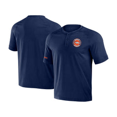 Denver Broncos NFL x Darius Rucker Collection Washed Raglan Henley T-Shirt - Navy - Fanatics