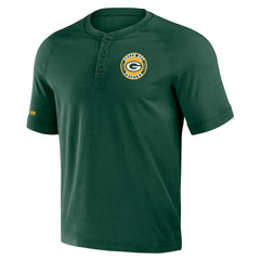 Green Bay Packers NFL x Darius Rucker Collection Washed Raglan Henley T-Shirt - Green - Fanatics