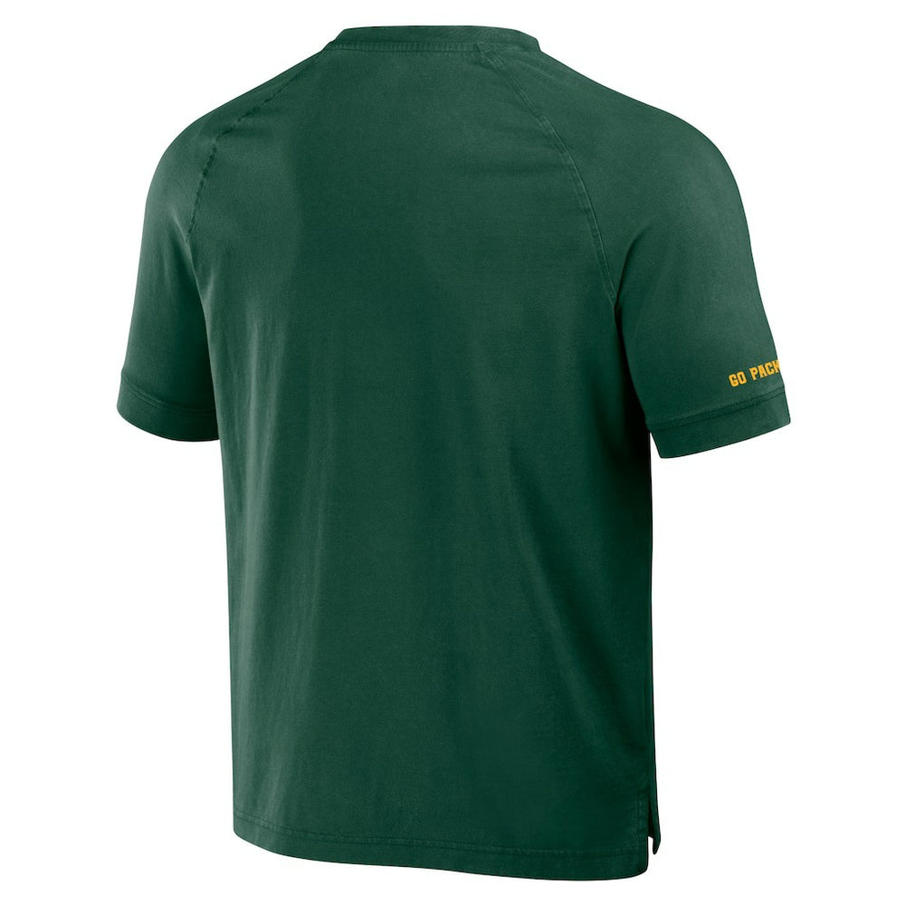Green Bay Packers NFL x Darius Rucker Collection Washed Raglan Henley T-Shirt - Green - Fanatics
