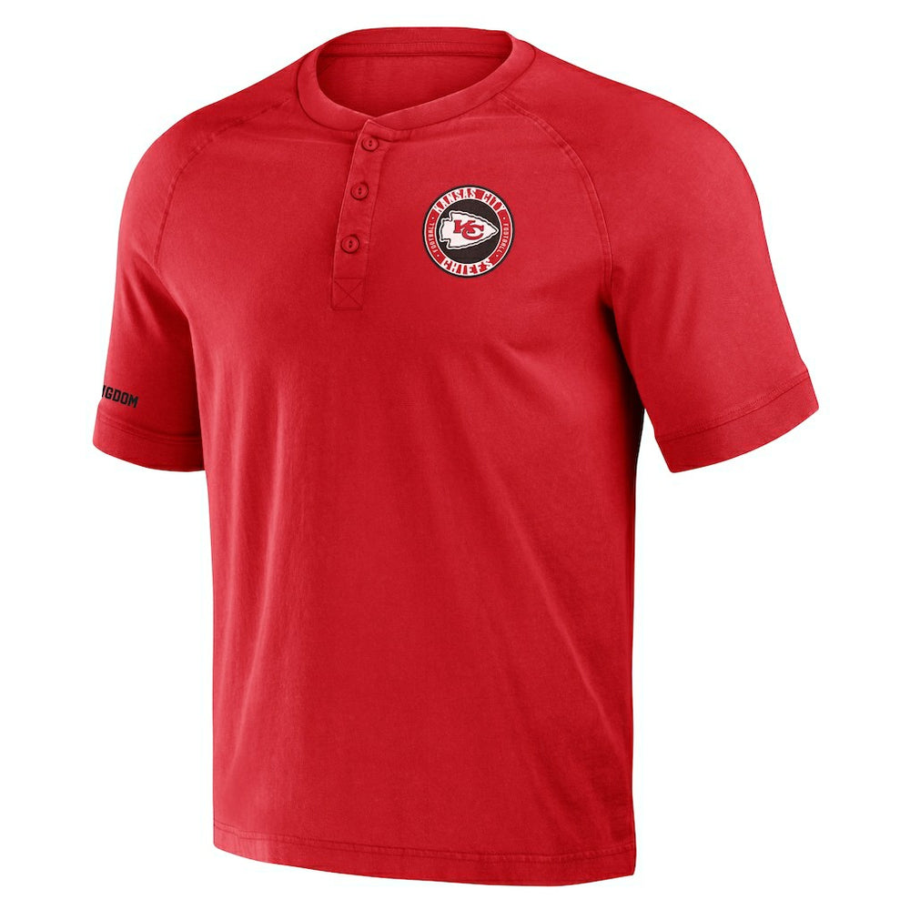 Kansas City Chiefs NFL x Darius Rucker Collection Washed Raglan Henley T-Shirt - Red - Fanatics