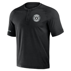 Las Vegas Raiders NFL x Darius Rucker Collection Washed Raglan Henley T-Shirt - Black - Fanatics