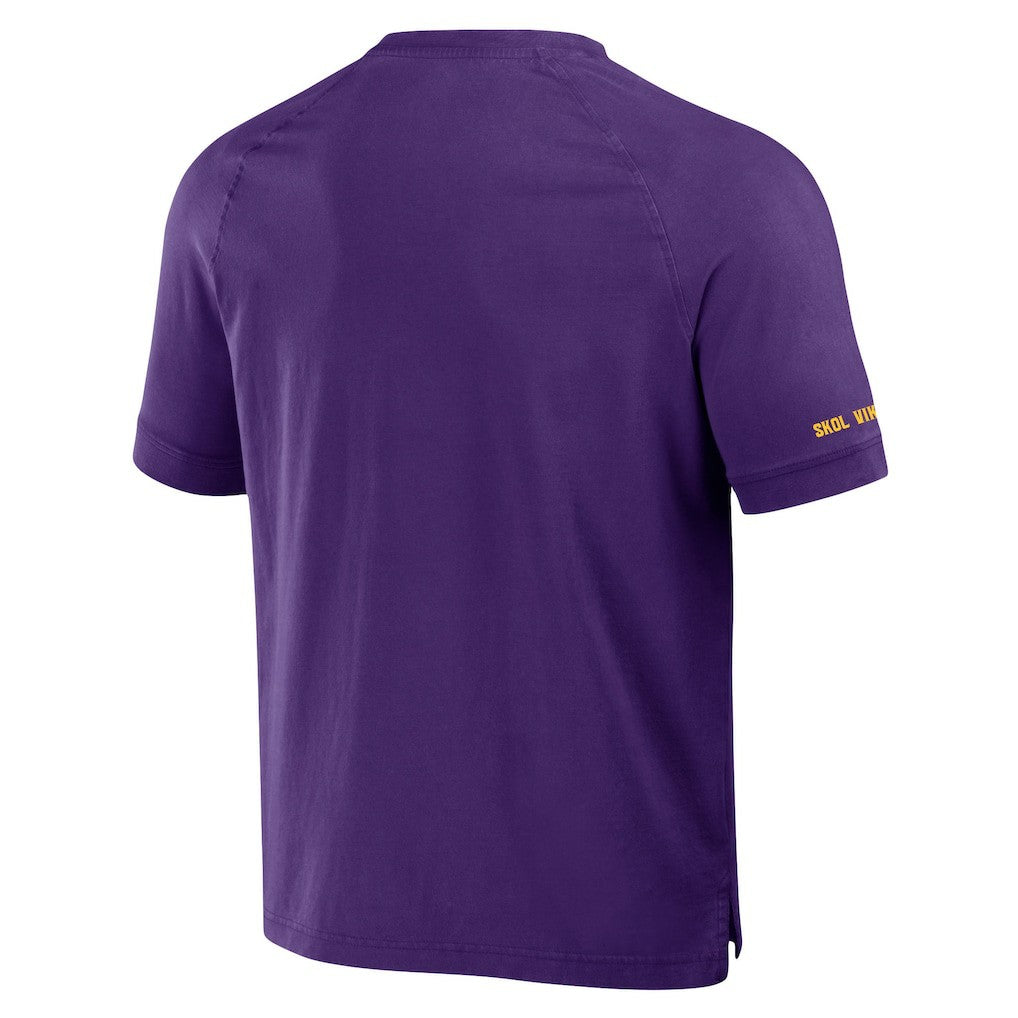 Minnesota Vikings NFL x Darius Rucker Collection Washed Raglan Henley T-Shirt - Purple - Fanatics