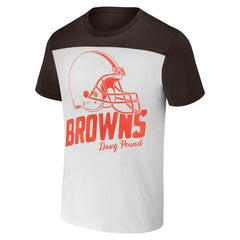 Cleveland Browns NFL x Darius Rucker Collection Colorblocked T-Shirt - White/Brown - Fanatics