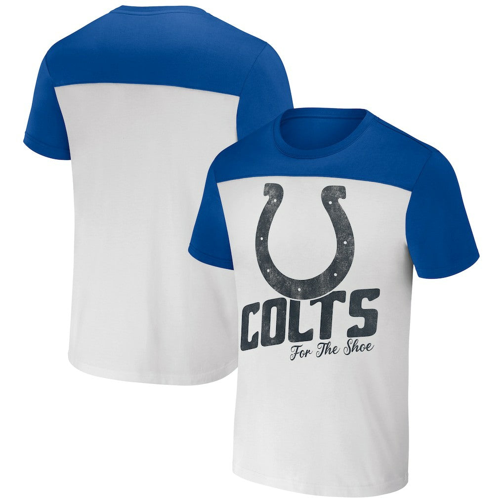 Indianapolis Colts NFL x Darius Rucker Collection Colorblocked T-Shirt - White/Royal - Fanatics