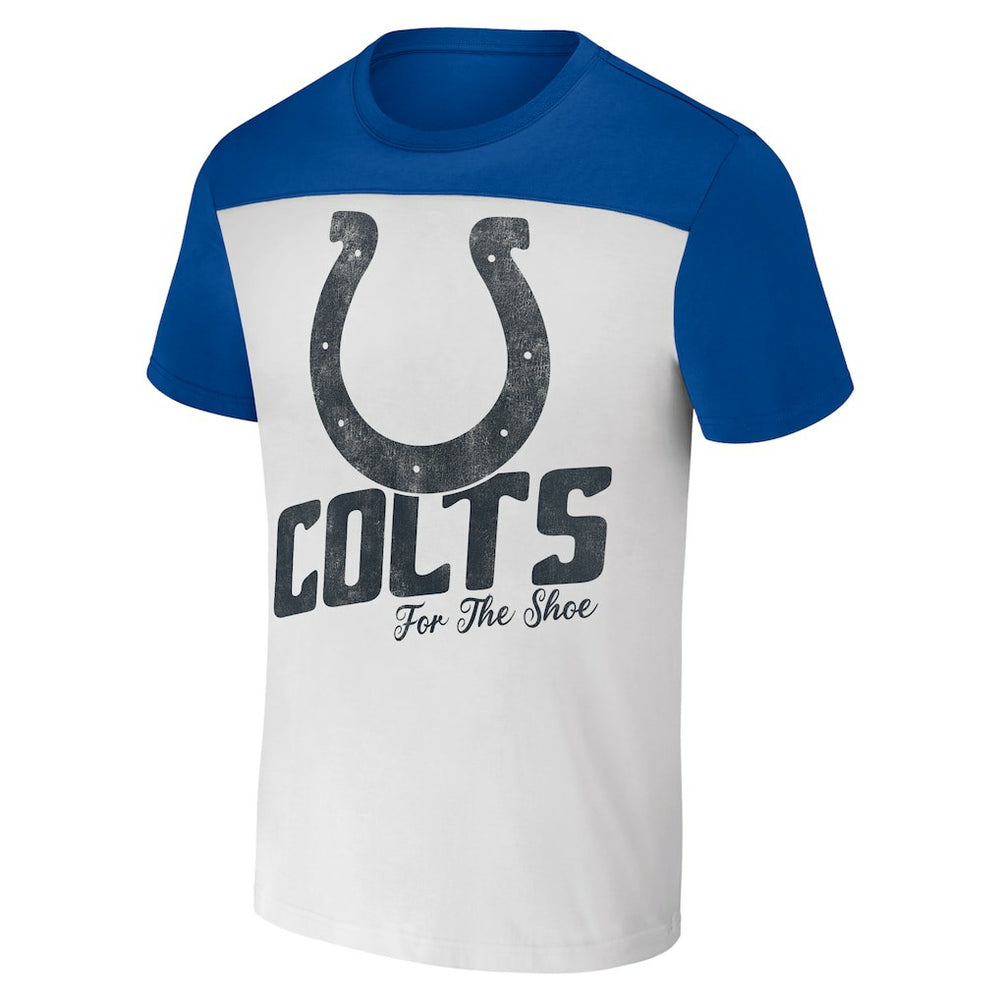 Indianapolis Colts NFL x Darius Rucker Collection Colorblocked T-Shirt - White/Royal - Fanatics