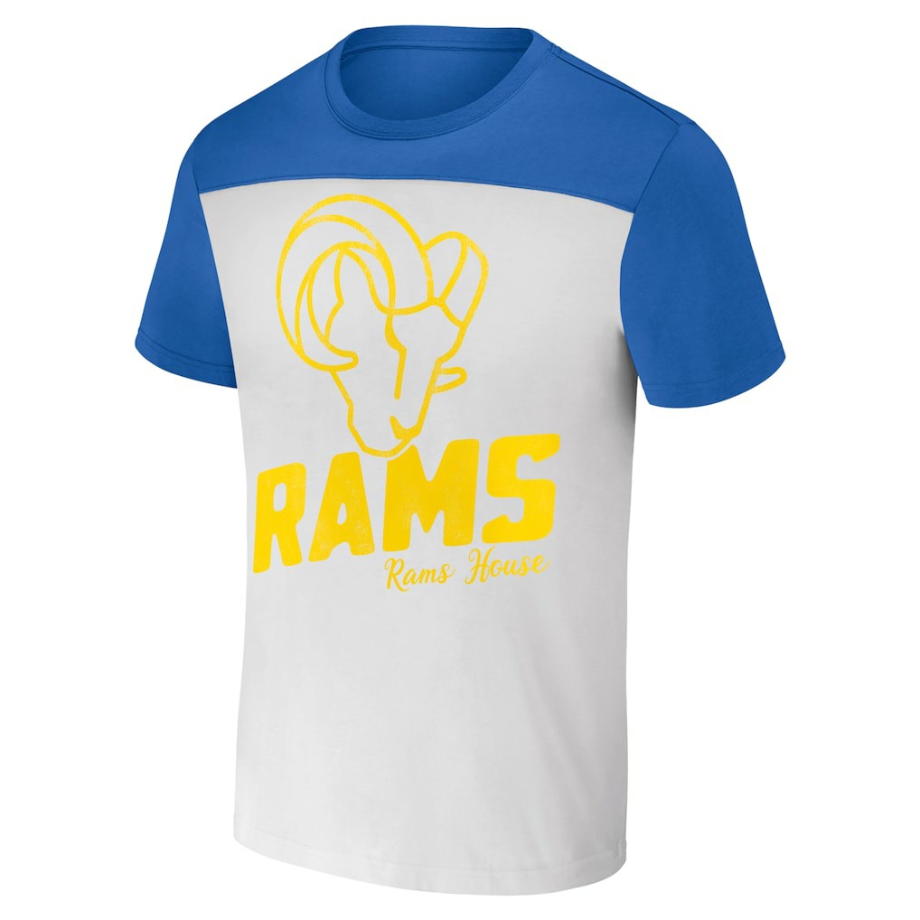 Los Angeles Rams NFL x Darius Rucker Collection Colorblocked T-Shirt - White/Royal - Fanatics