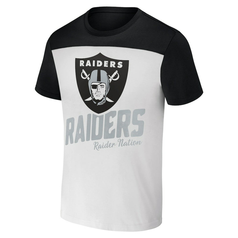 Las Vegas Raiders NFL x Darius Rucker Collection Colorblocked T-Shirt - White/Black - Fanatics