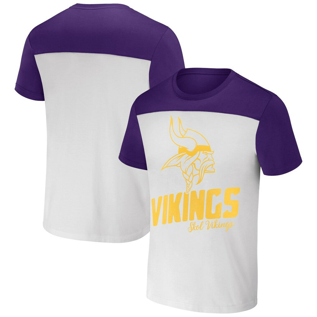 Minnesota Vikings NFL x Darius Rucker Collection Colorblocked T-Shirt - Cream - Fanatics