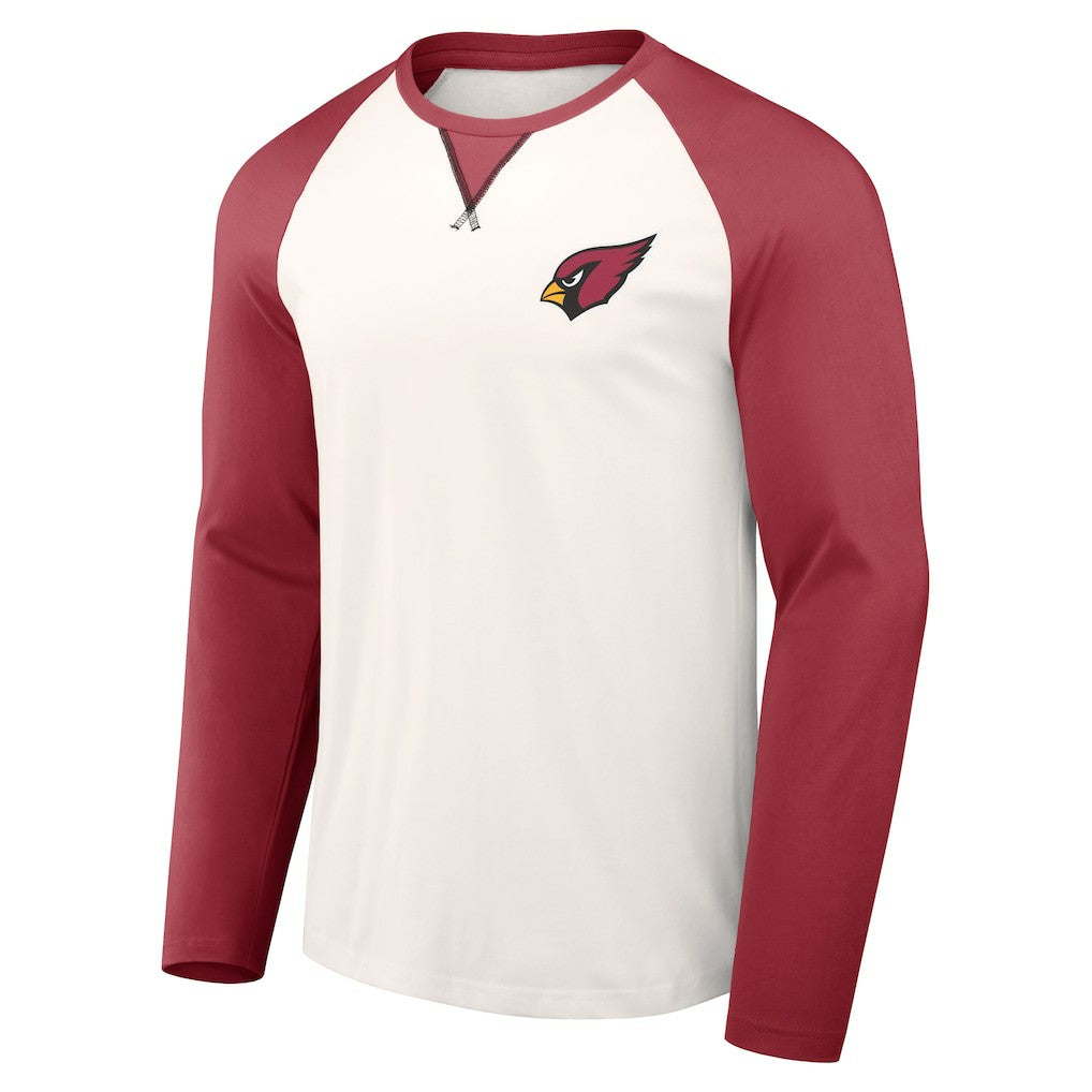 Arizona Cardinals NFL x Darius Rucker Collection Long Sleeve Raglan T-Shirt - Cream/Cardinal - Fanatics