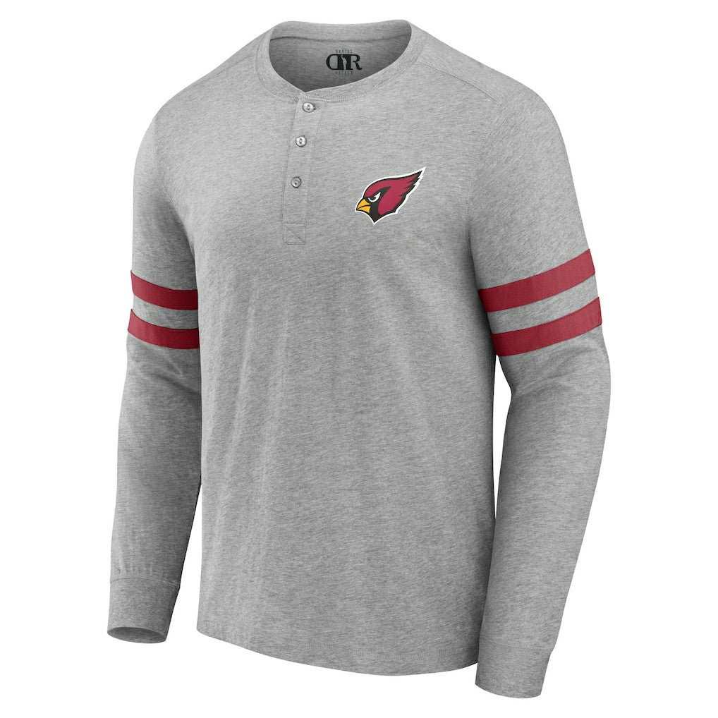 Arizona Cardinals NFL x Darius Rucker Collection Henley Long Sleeve T-Shirt - Heather Gray - Fanatics