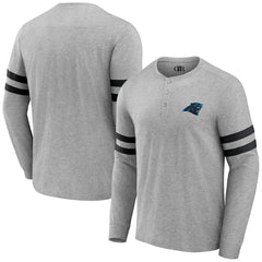 Carolina Panthers NFL x Darius Rucker Collection Henley Long Sleeve T-Shirt - Heather Gray - Fanatics