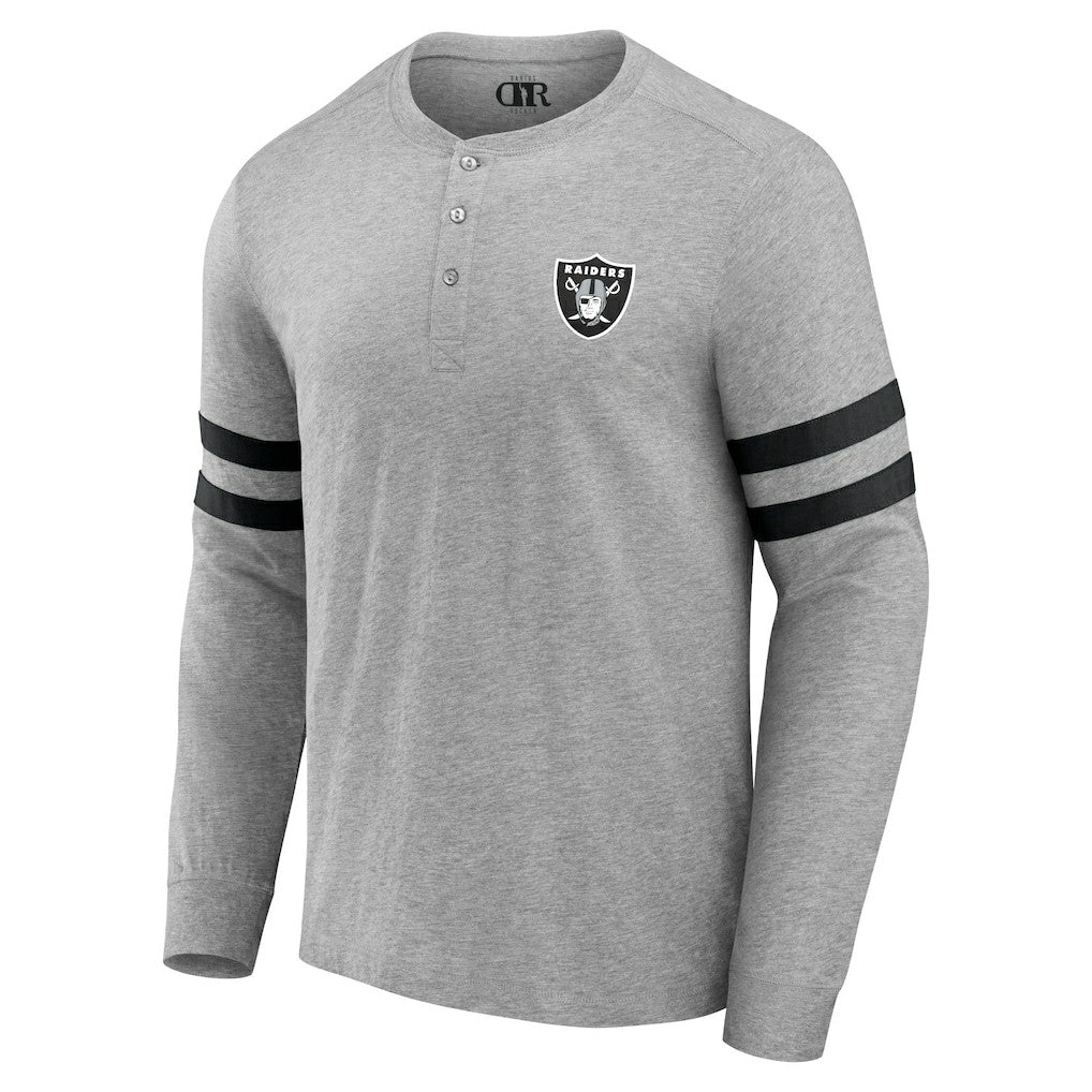 Las Vegas Raiders NFL x Darius Rucker Collection Henley Long Sleeve T-Shirt - Heather Gray - Fanatics