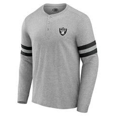 Las Vegas Raiders NFL x Darius Rucker Collection Henley Long Sleeve T-Shirt - Heather Gray - Fanatics