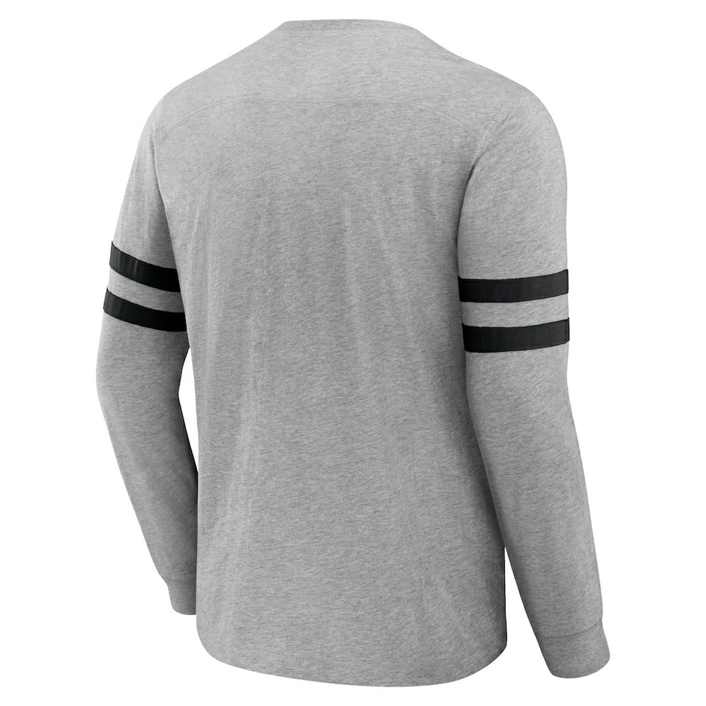 Las Vegas Raiders NFL x Darius Rucker Collection Henley Long Sleeve T-Shirt - Heather Gray - Fanatics