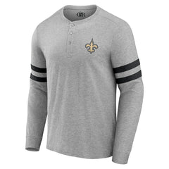 New Orleans Saints NFL x Darius Rucker Collection Henley Long Sleeve T-Shirt - Heather Gray - Fanatics
