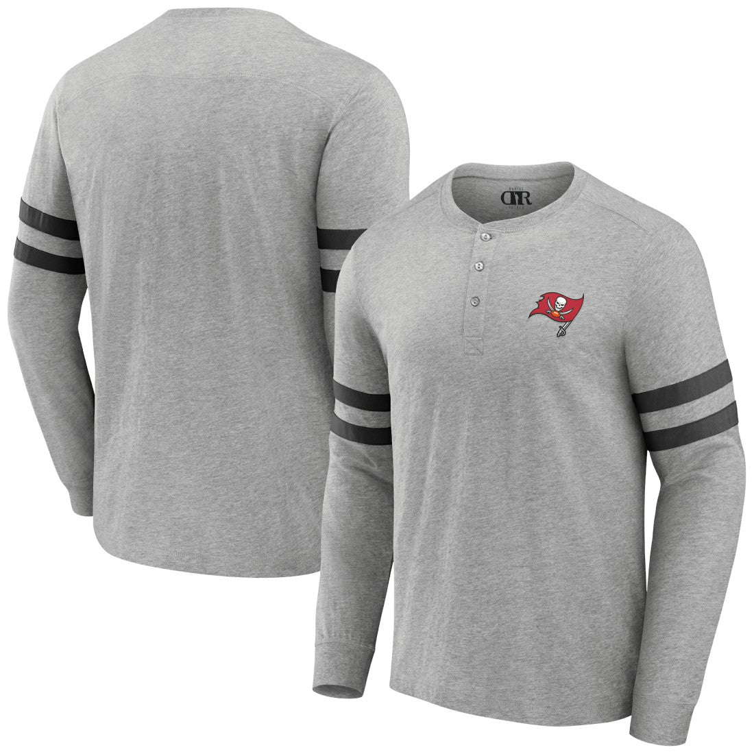 Tampa Bay Buccaneers NFL x Darius Rucker Collection Henley Long Sleeve T-Shirt - Heather Gray - Fanatics