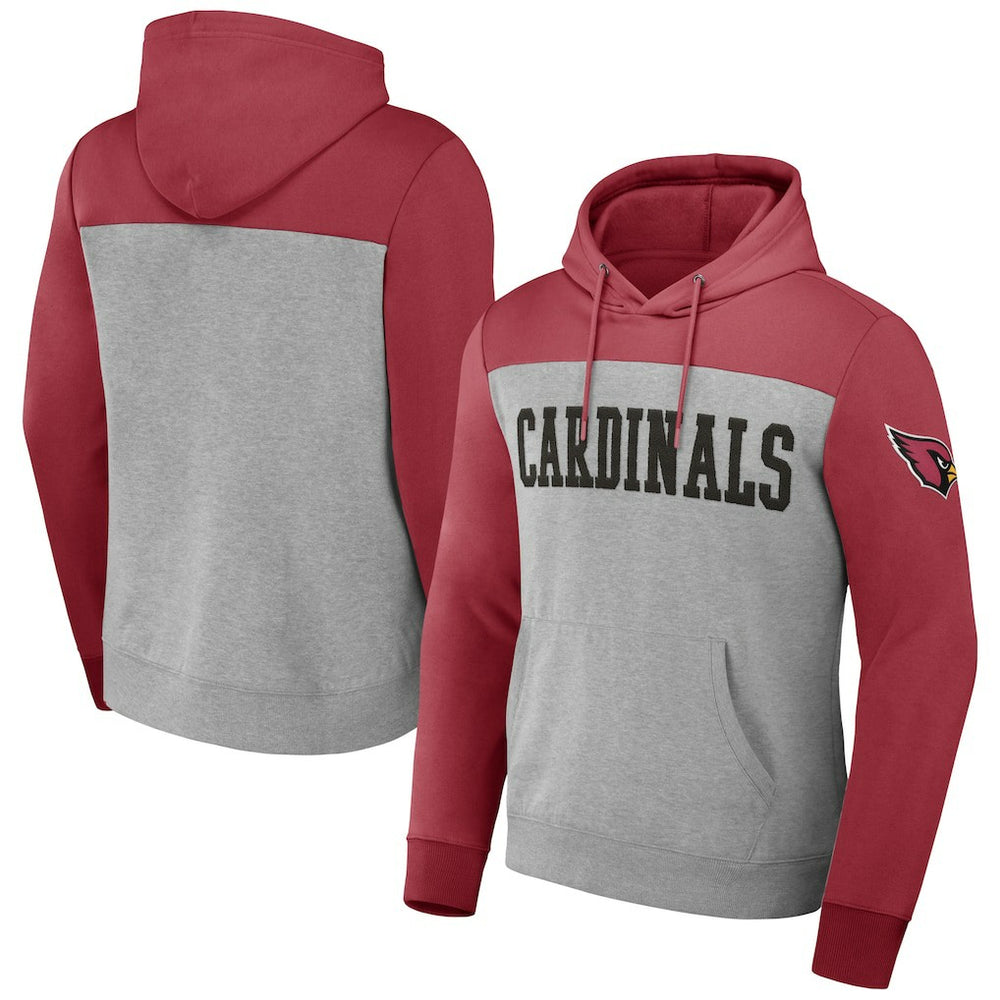 Arizona Cardinals NFL x Darius Rucker Collection Color Blocked Pullover Hoodie - Heather Gray - Fanatics
