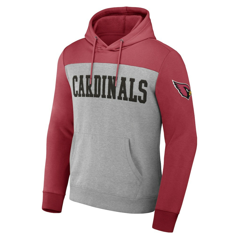 Arizona Cardinals NFL x Darius Rucker Collection Color Blocked Pullover Hoodie - Heather Gray - Fanatics
