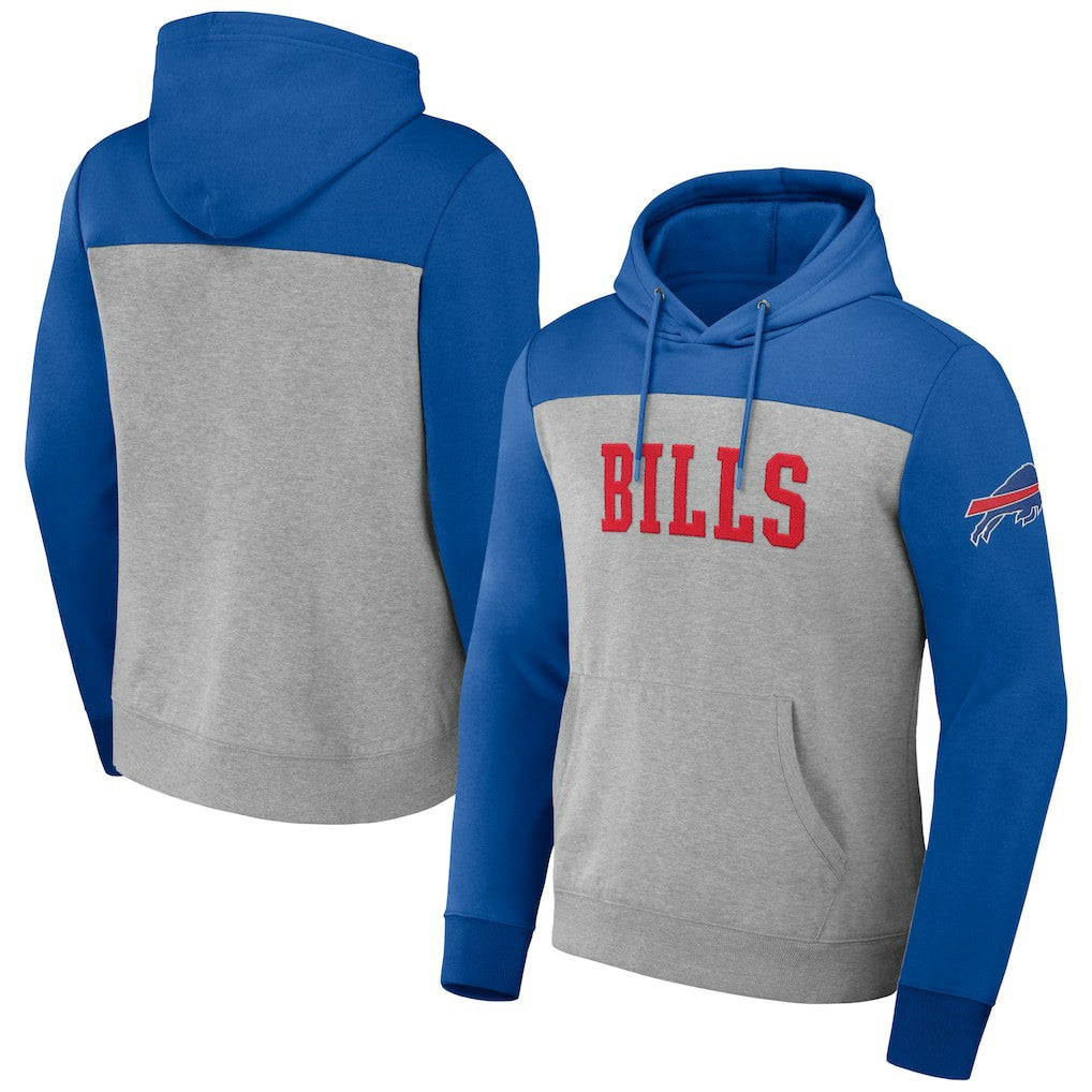 Buffalo Bills NFL x Darius Rucker Collection Color Blocked Pullover Hoodie - Heather Gray - Fanatics