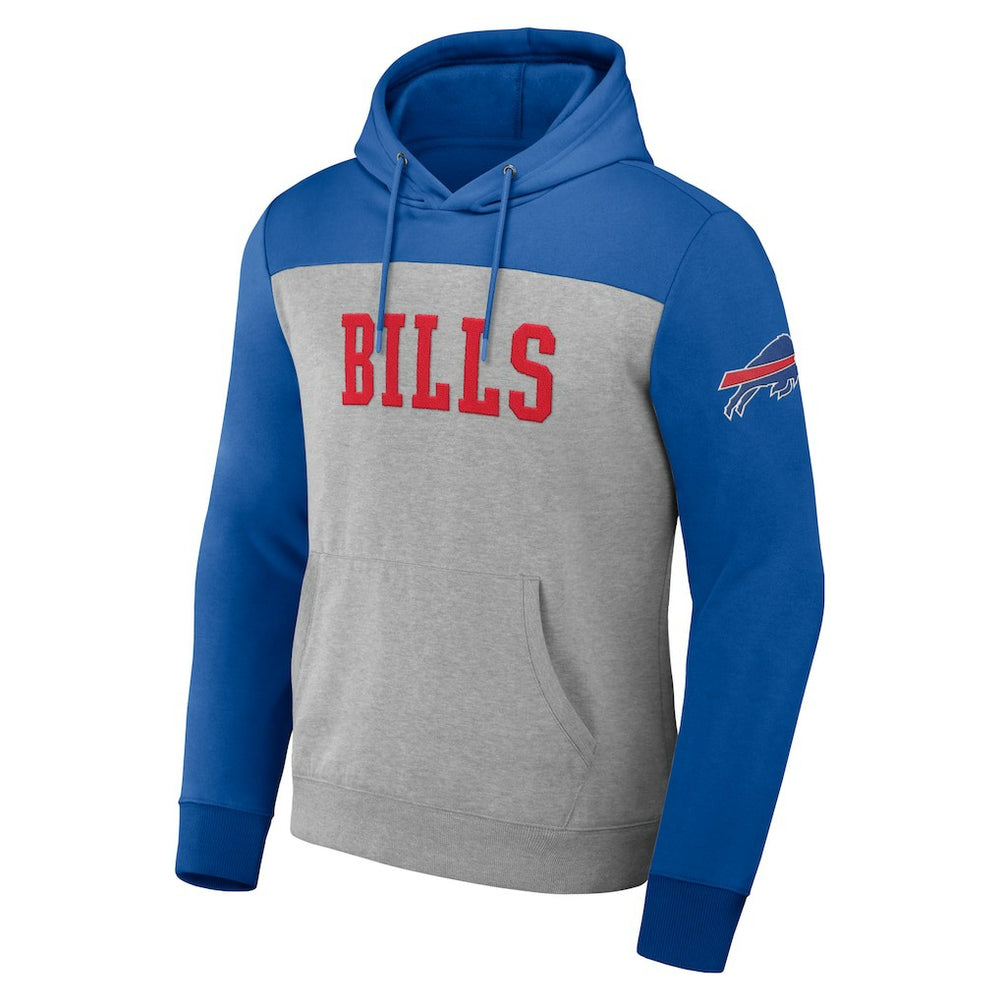 Buffalo Bills NFL x Darius Rucker Collection Color Blocked Pullover Hoodie - Heather Gray - Fanatics