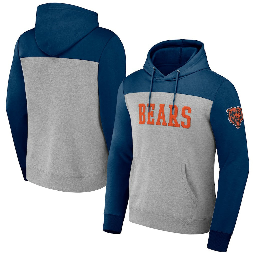 Chicago Bears NFL x Darius Rucker Collection Color Blocked Pullover Hoodie - Heather Gray - Fanatics