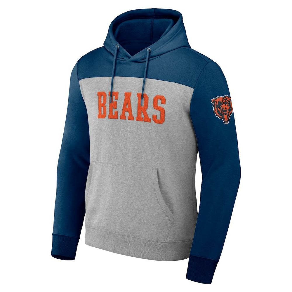Chicago Bears NFL x Darius Rucker Collection Color Blocked Pullover Hoodie - Heather Gray - Fanatics