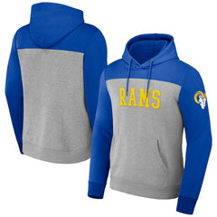Los Angeles Rams NFL x Darius Rucker Collection Color Blocked Pullover Hoodie - Heather Gray - Fanatics