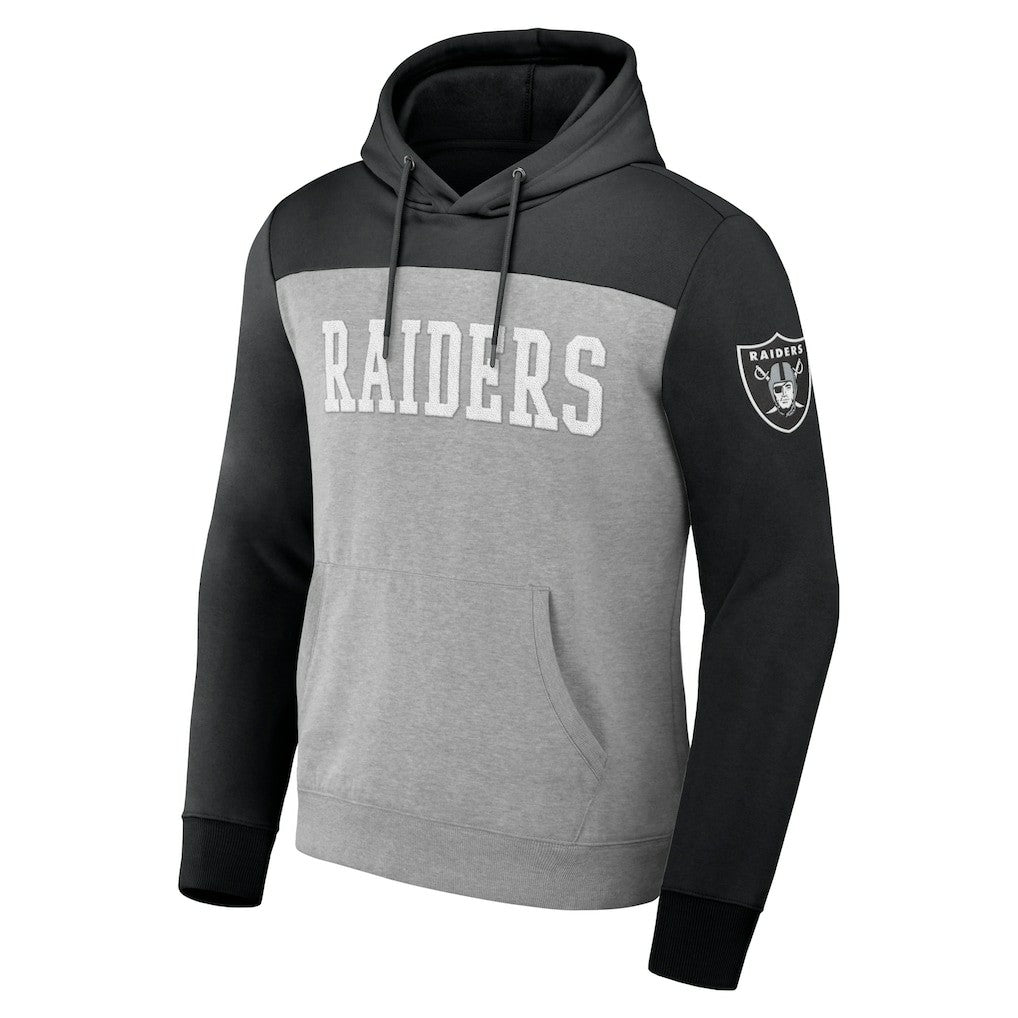 Las Vegas Raiders NFL x Darius Rucker Collection Color Blocked Pullover Hoodie - Heather Gray - Fanatics