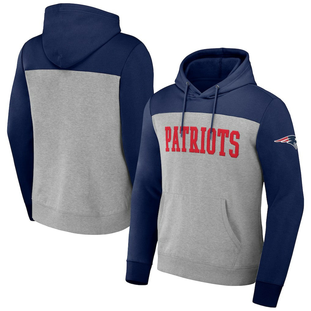 New England Patriots NFL x Darius Rucker Collection Color Blocked Pullover Hoodie - Heather Gray - Fanatics