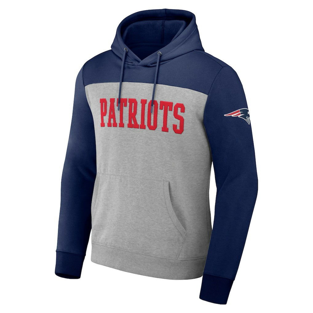 New England Patriots NFL x Darius Rucker Collection Color Blocked Pullover Hoodie - Heather Gray - Fanatics