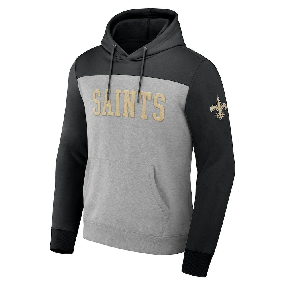 New Orleans Saints NFL x Darius Rucker Collection Color Blocked Pullover Hoodie - Heather Gray - Fanatics