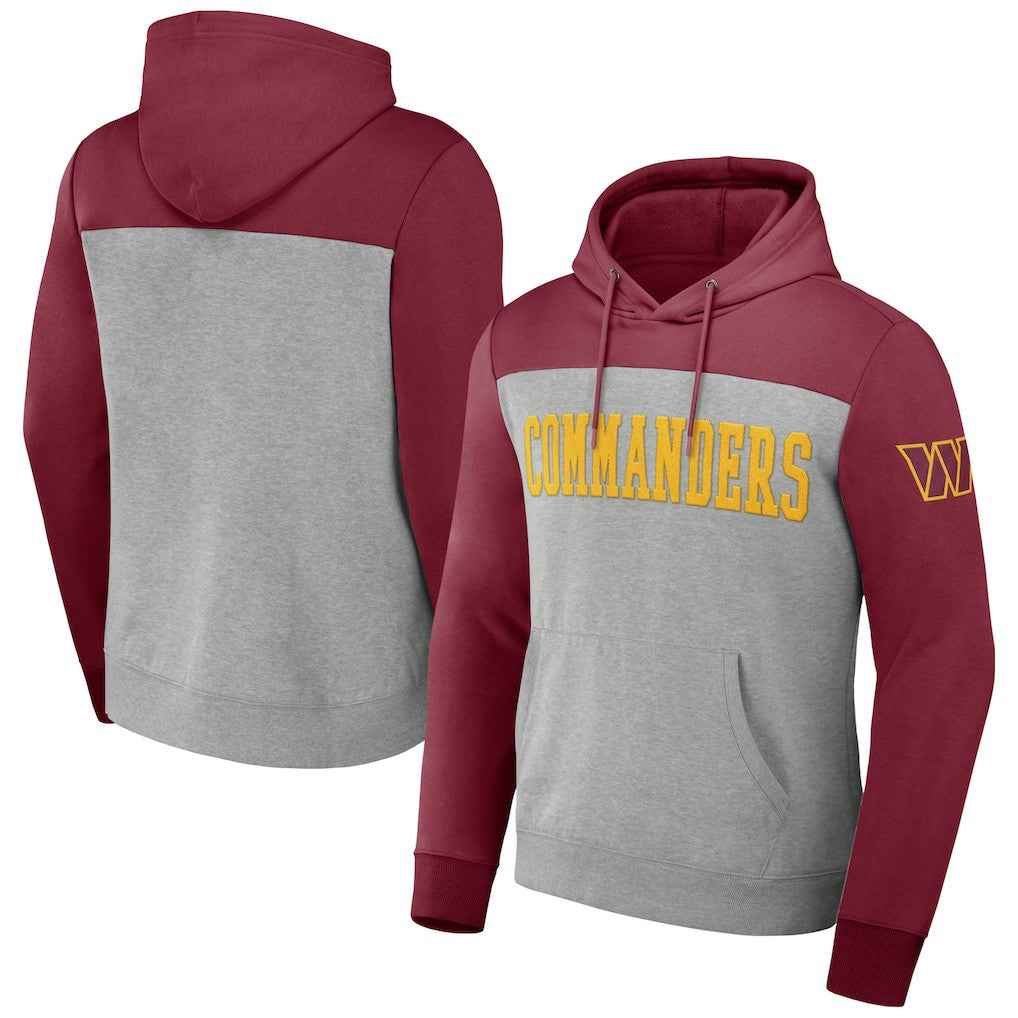 Washington Commanders NFL x Darius Rucker Collection Color Blocked Pullover Hoodie - Heather Gray - Fanatics