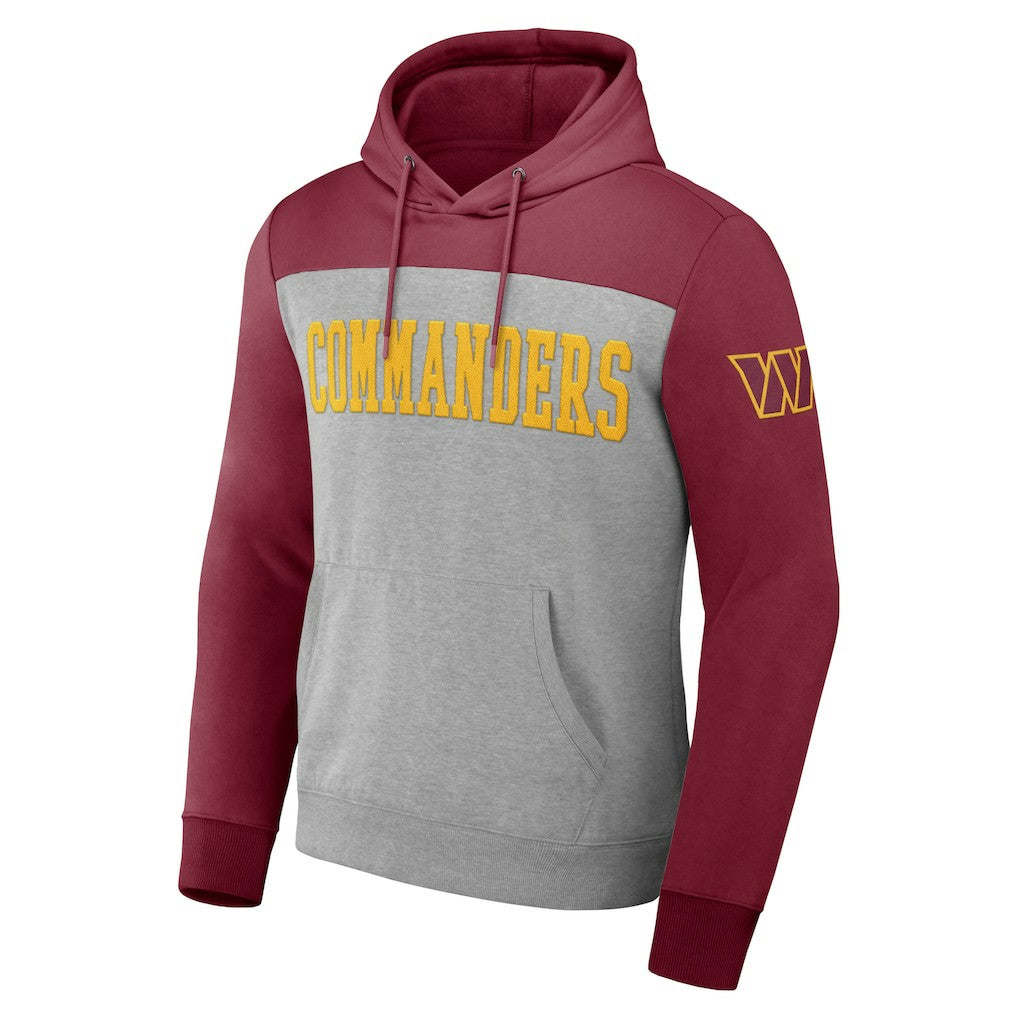 Washington Commanders NFL x Darius Rucker Collection Color Blocked Pullover Hoodie - Heather Gray - Fanatics