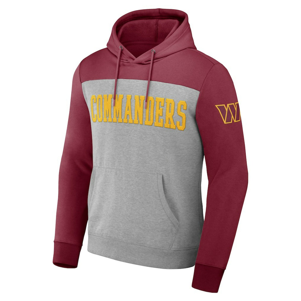 Washington Commanders NFL x Darius Rucker Collection Color Blocked Pullover Hoodie - Heather Gray - Fanatics