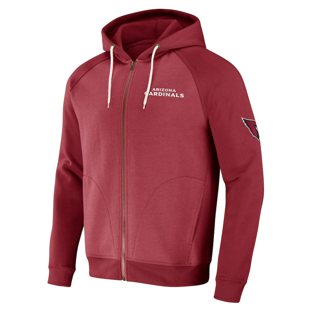 Arizona Cardinals NFL x Darius Rucker Collection Raglan Full-Zip Hoodie - Cardinal - Fanatics
