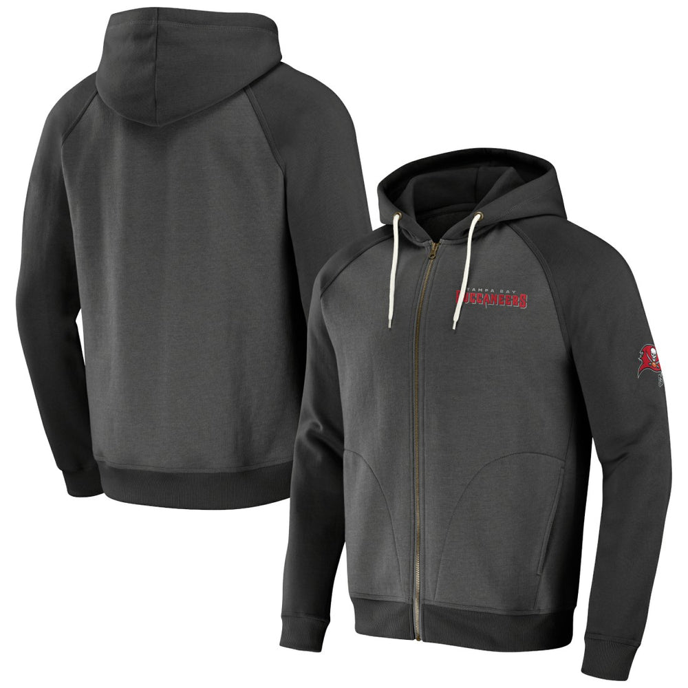 Tampa Bay Buccaneers NFL x Darius Rucker Collection Raglan Full-Zip Hoodie - Pewter - Fanatics