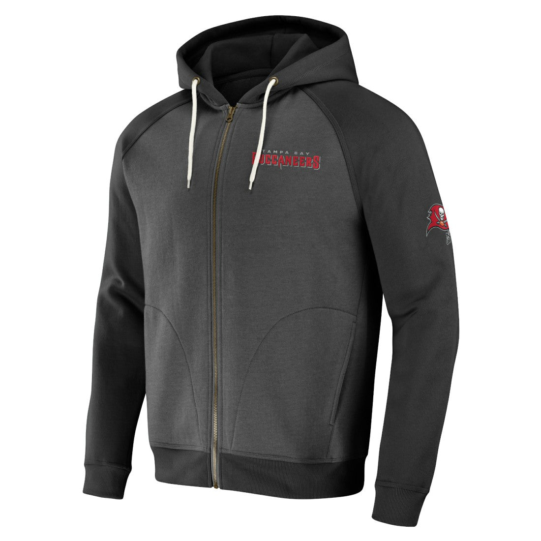 Tampa Bay Buccaneers NFL x Darius Rucker Collection Raglan Full-Zip Hoodie - Pewter - Fanatics