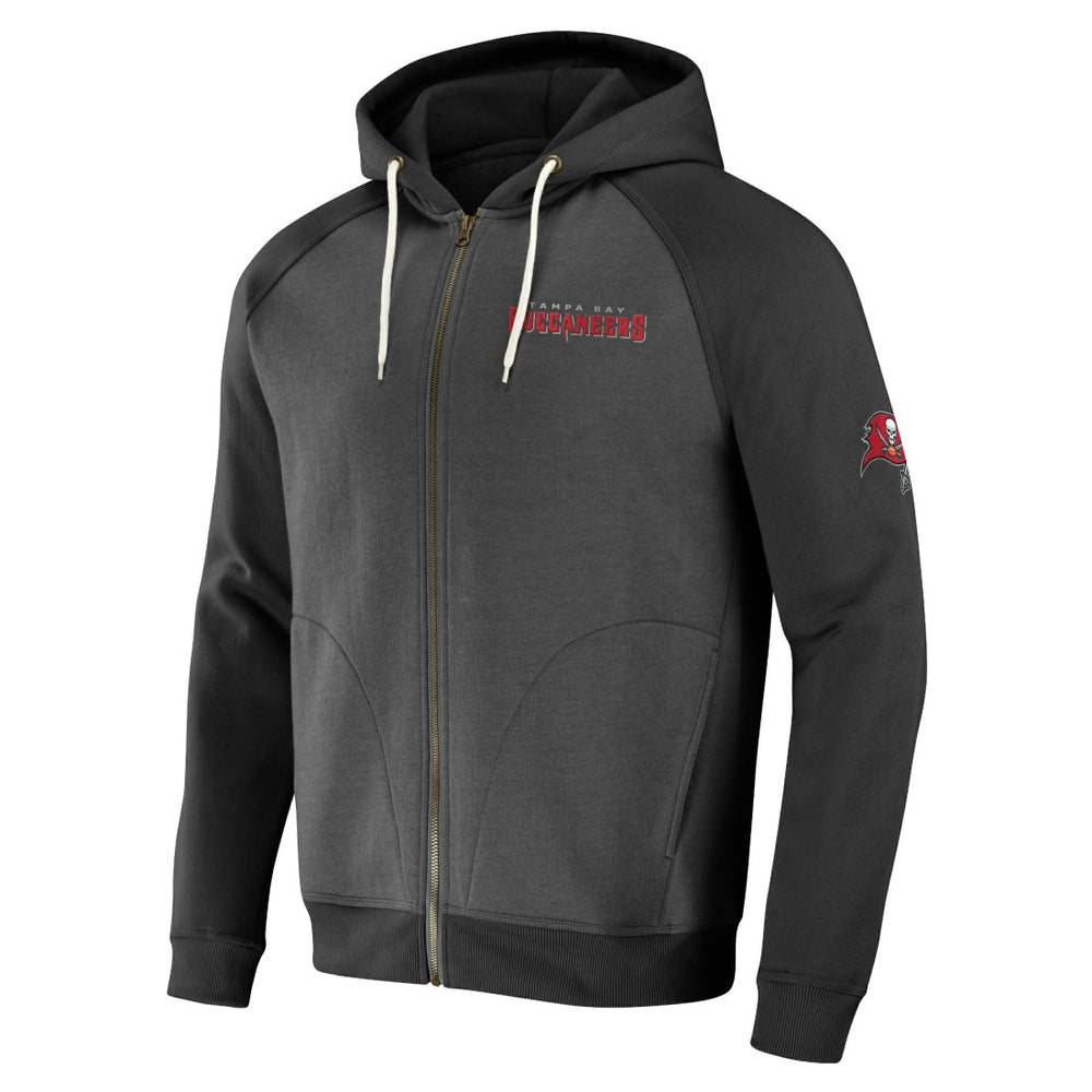 Tampa Bay Buccaneers NFL x Darius Rucker Collection Raglan Full-Zip Hoodie - Pewter - Fanatics