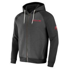 Tampa Bay Buccaneers NFL x Darius Rucker Collection Raglan Full-Zip Hoodie - Pewter - Fanatics