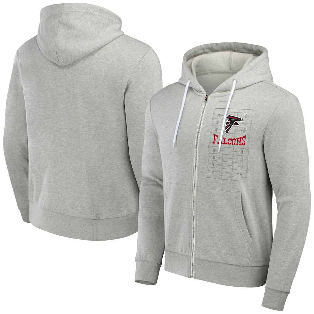 Atlanta Falcons NFL x Darius Rucker Collection Domestic Full-Zip Hoodie - Heather Gray - Fanatics