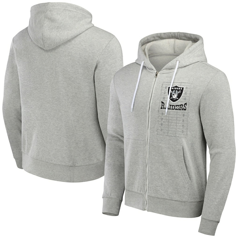 Las Vegas Raiders NFL x Darius Rucker Collection Domestic Full-Zip Hoodie - Heather Gray - Fanatics