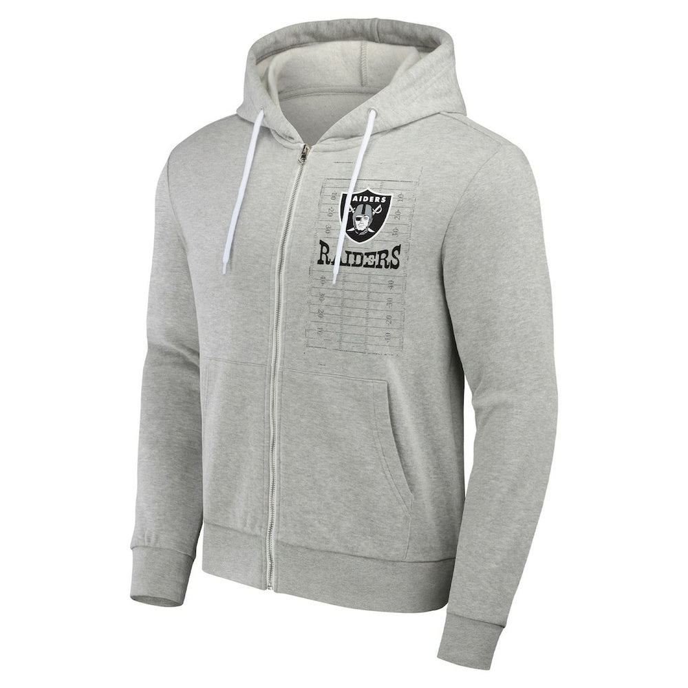 Las Vegas Raiders NFL x Darius Rucker Collection Domestic Full-Zip Hoodie - Heather Gray - Fanatics