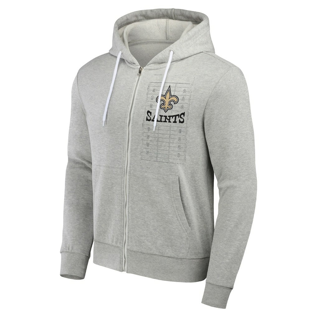 New Orleans Saints NFL x Darius Rucker Collection Domestic Full-Zip Hoodie - Heather Gray - Fanatics